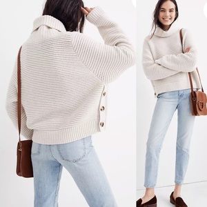 Madewell Slouchy Side Button Sweater Turtleneck S